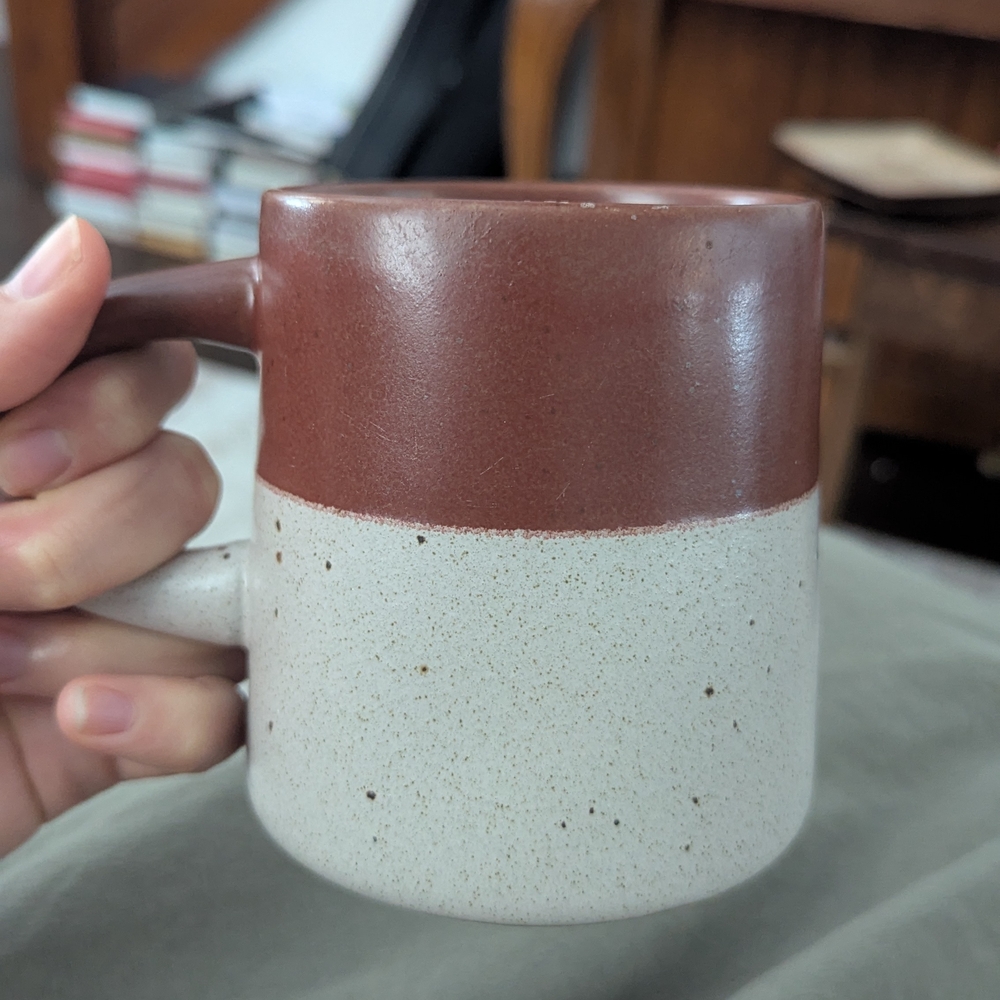 Set Of 4 Hearth & Hand Rustic Brown and Cream Mug